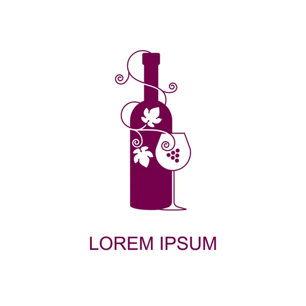 Botella de vino, logotipo del vino — Archivo Imágenes Vectoriales