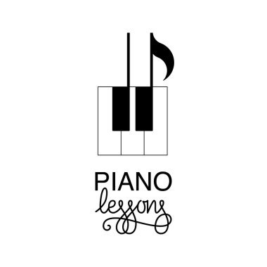 Piano lessons logo clipart