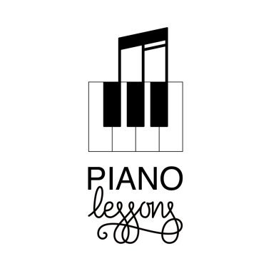 Piano lessons logo clipart