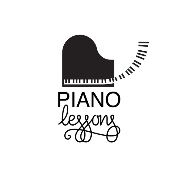 ピアノのレッスンのロゴ — ストックベクタ