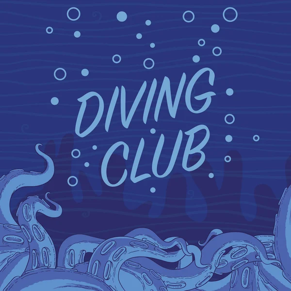 Diving club poster immersioni estreme — Vettoriale Stock