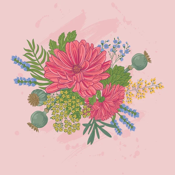 Illustrasjon av blomstrende blomster – stockvektor