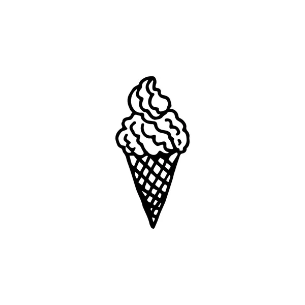Ruční zmrzlina nakreslené ikona — Stockový vektor
