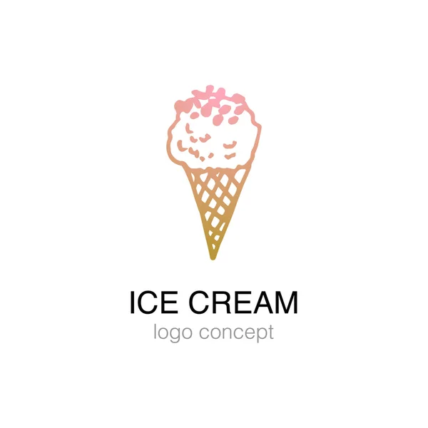 Icono de helado dibujado a mano — Vector de stock