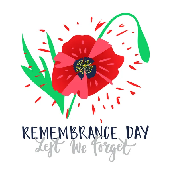 Remembrance day card design — Stock Vector