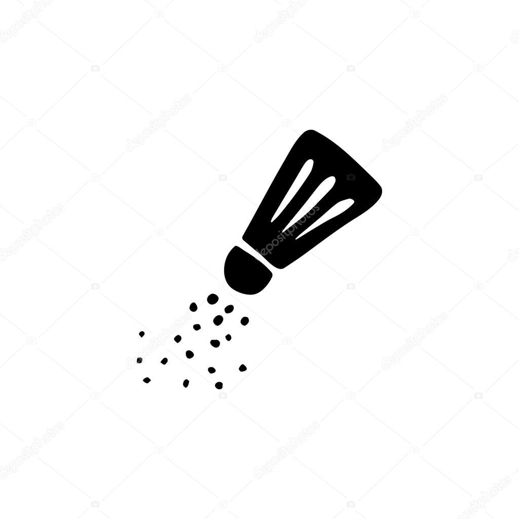 Vector illustration of a simple hand drawn bottle of pepper or salt