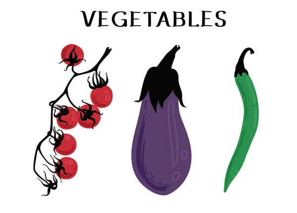 Set de verduras vectoriales Ilustraciones De Stock Sin Royalties Gratis