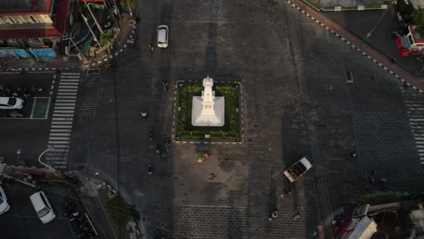 Letecký Pohled Tugu Jogja Nebo Yogyakarta Monument Indonésie Yogyakarta Indonésie — Stock video