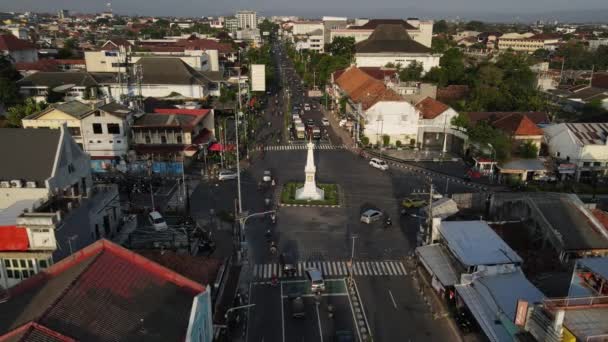 Pemandangan Udara Tugu Jogja Atau Monumen Yogyakarta Indonesia Yogyakarta Indonesia — Stok Video