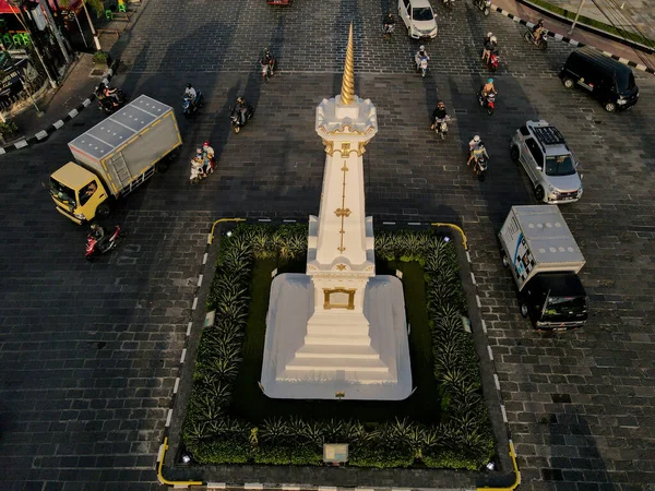 Légi Kilátás Tugu Jogja Vagy Yogyakarta Emlékmű Indonézia Yogyakarta Indonézia — Stock Fotó