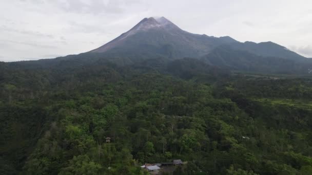 Scénický Pohled Horu Merapi Dopoledních Hodinách Yogyakartě — Stock video