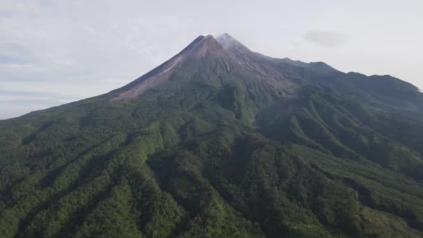 Scénický Pohled Horu Merapi Dopoledních Hodinách Yogyakartě — Stock video