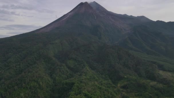 Letecký Pohled Horu Merapi Indonésie Sopečné Krajiny Pohled — Stock video