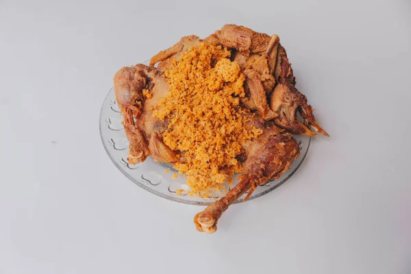 Ingkung Csirkét Általában Tálalják Egy Nagy Csésze Mint Különböző Hagyományos — Stock Fotó