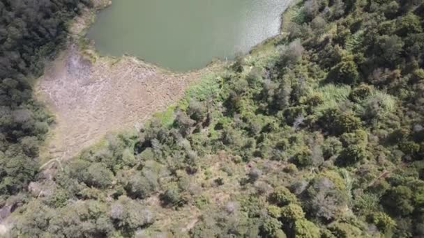 Luchtfoto Van Telaga Warna Meer Dieng Wonosobo Indonesië — Stockvideo