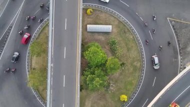 Sabah Jombor üstgeçidinde hava görüntüsü. Yogyakarta, Endonezya - Ekim, 2020