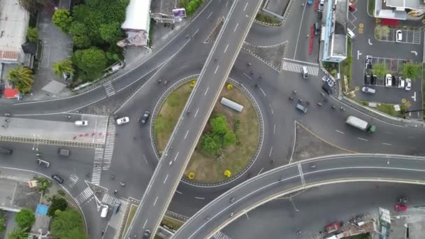 Flyg Ovanifrån Jombor Flyover Morgonen Yoghyakarta Indonesien Oktober 2020 — Stockvideo