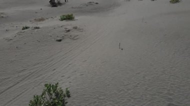 Yogyakarta 'daki Gumuk Pasir parkının hava manzarası..