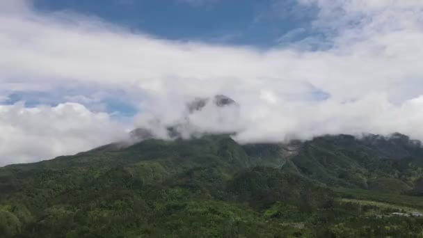 Scénický Pohled Horu Merapi Dopoledních Hodinách Yogyakartě — Stock video