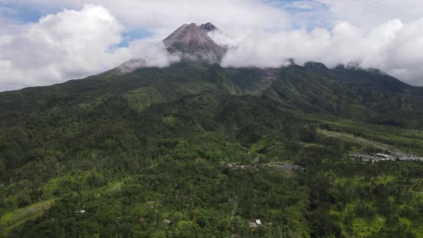 Landschappelijk Uitzicht Berg Merapi Ochtend Yogyakarta — Stockvideo