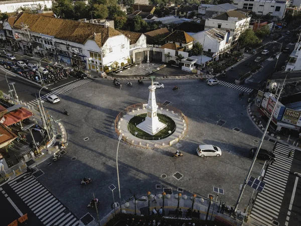 Flygfoto Över Tugu Jogja Eller Yogyakarta Monument Indonesien Yogyakarta Indonesien — Stockfoto