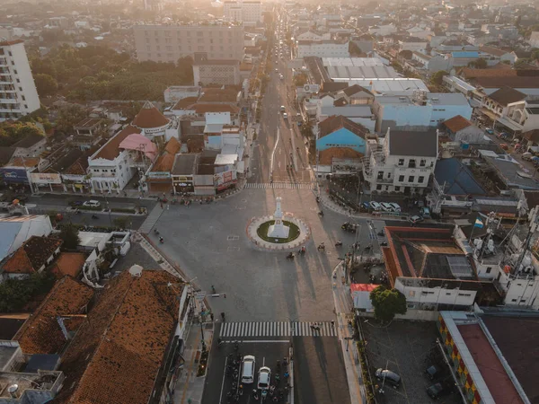 Luchtfoto Van Tugu Jogja Yogyakarta Monument Indonesië Yogyakarta Indonesië April — Stockfoto