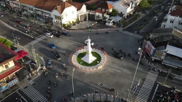 Letecký Pohled Tugu Jogja Nebo Yogyakarta Monument Indonésie Yogyakarta Indonésie — Stock video