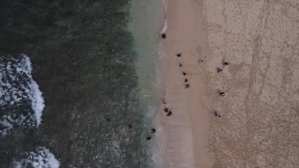 Αεροφωτογραφία Drone Του Holiday Gunung Kidul Beach Ινδονησία Ωκεανό Βάρκες — Αρχείο Βίντεο