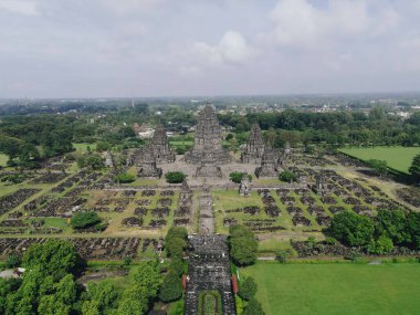 Endonezya Yogyakarta 'daki Güzel Manzara Prambanan Tapınağı Kompleksi