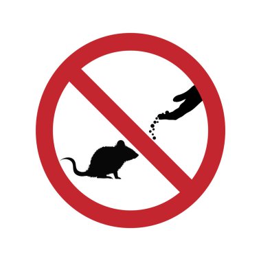 Beyaz arkaplanda fare yasağı işaretini besleme.