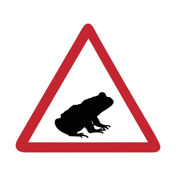 Marque Circulation Grenouille Prudence Sur Fond Blanc — Image vectorielle