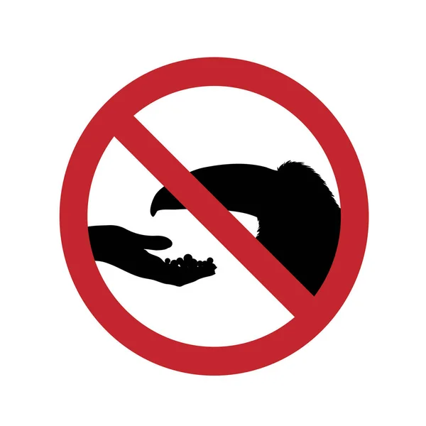 Годувати Знак Заборони Папуги Білому Тлі — стоковий вектор