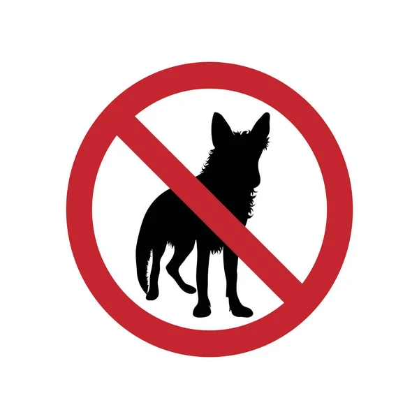 Dog Ban Mark White Background — Stock Vector