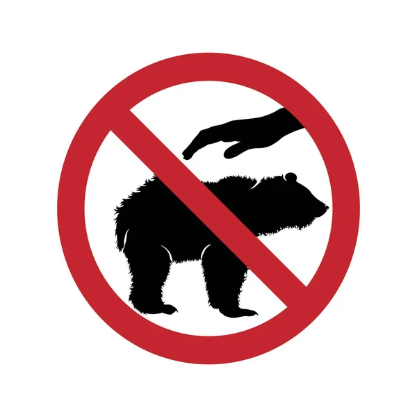 Запрет Прикосновение Медведя Белом Фоне — стоковый вектор