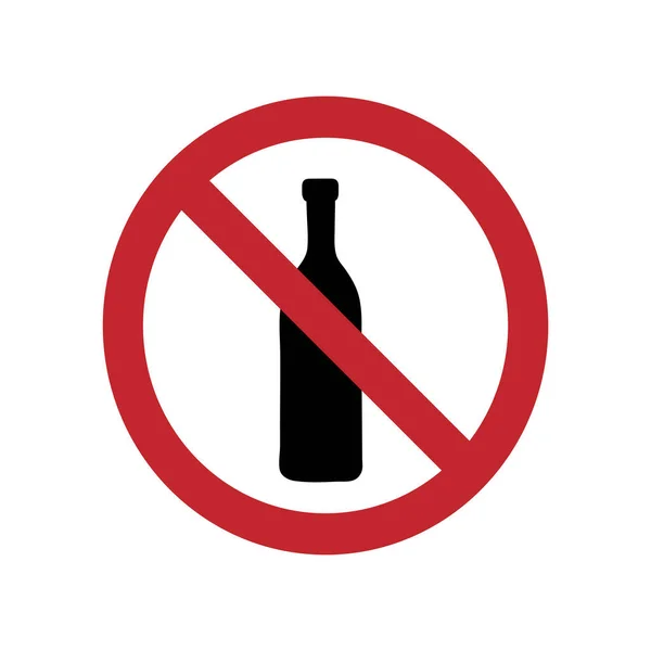 Alkoholförbud Vit Bakgrund — Stock vektor