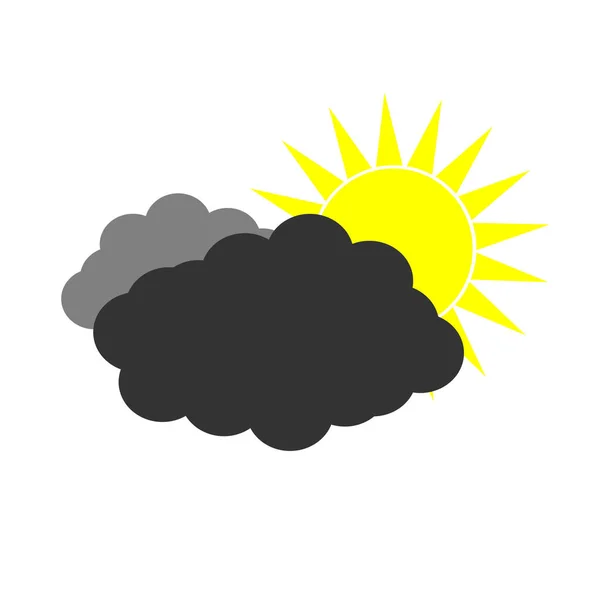 Szimbóluma Felhők Időjárás Nap Vektor Illusztráció Fehér Háttérrel Részben Felhős — Stock Vector