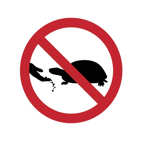 Silueta Vectorial Alimentar Marca Prohibición Tortuga Sobre Fondo Blanco Símbolo — Archivo Imágenes Vectoriales