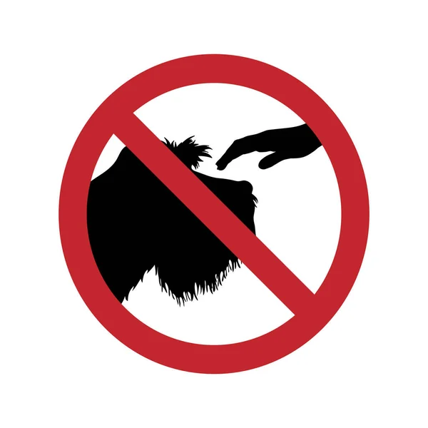 Векторный Силуэт Запрета Прикосновение Собаке Белом Фоне Symbol Animal Nature — стоковый вектор