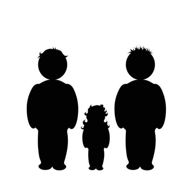 Homosexual Family Child Vector Silhouette White Background Illustration Gay Icon — Stock Vector