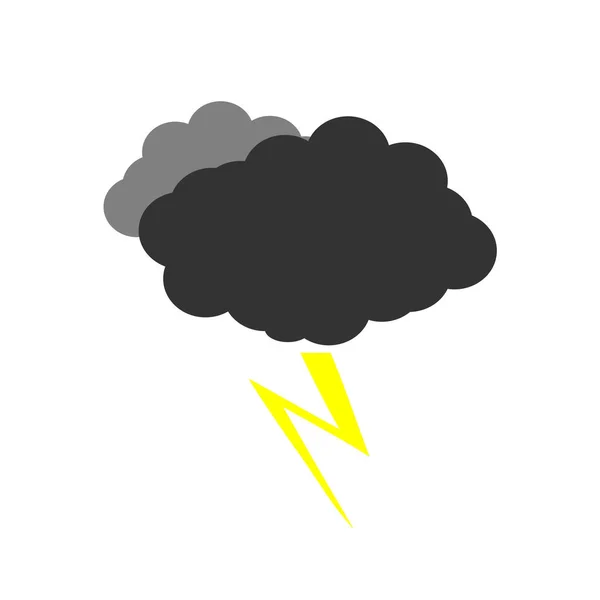 Symbol Zamračeného Bouřlivého Počasí Bleskem Vektorová Ilustrace Bílém Pozadí Karikatura — Stockový vektor