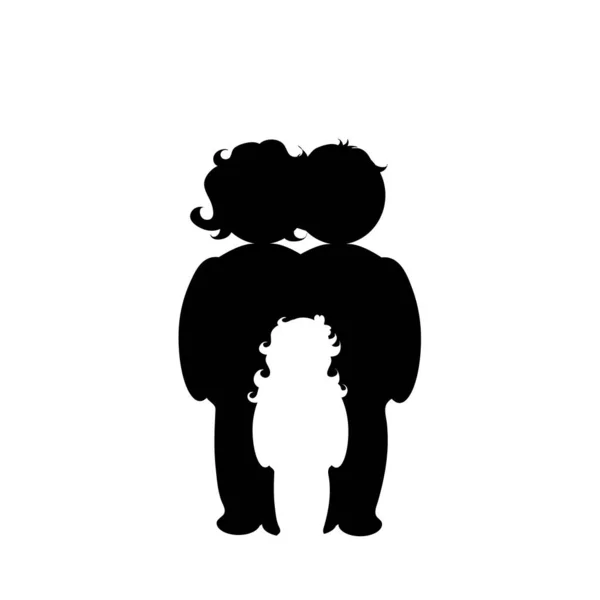 Illustration Des Familiensymbols Vektorsilhouette Auf Weißem Hintergrund Symbol Für Mutter — Stockvektor