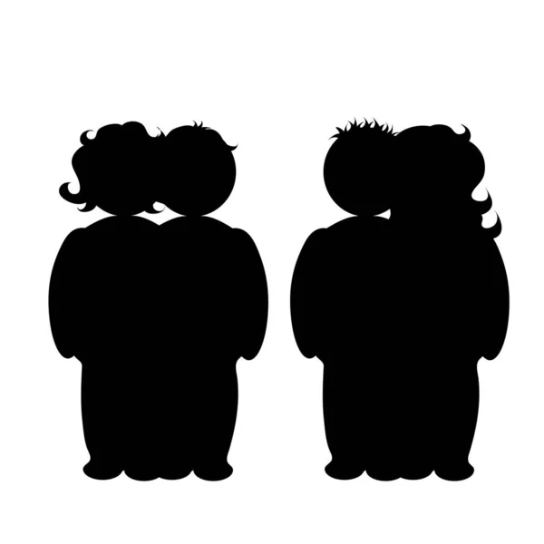 Illustration Couple Icon Vector Silhouette White Background Symbol Man Woman — Stock Vector