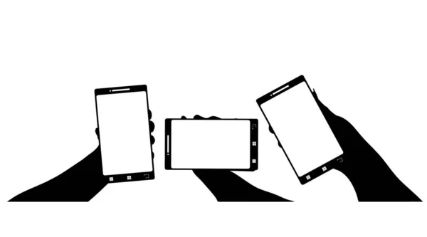 Illustration Icône Téléphone Mobile Silhouette Vectorielle Sur Fond Blanc Symbole — Image vectorielle