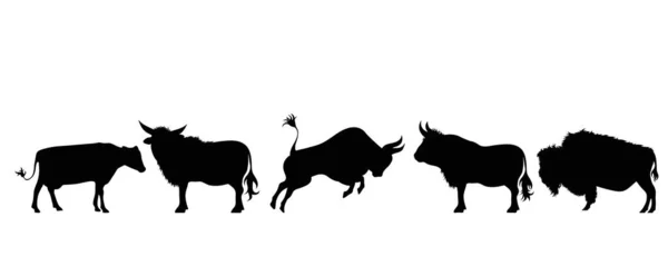 Illustration Set Animals Icon Vector Silhouette White Background Symbol Farms — Stock Vector