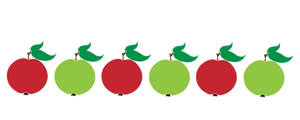 Bemalte Vektorillustration Von Äpfeln Auf Weißem Hintergrund Symbol Für Obst — Stockvektor