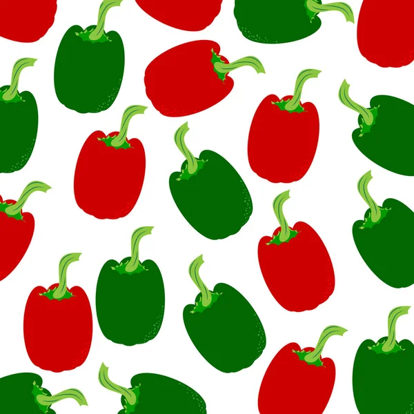 Vektor Illustration Målade Paprika Vit Bakgrund Symbol För Grönsaker Mat — Stock vektor