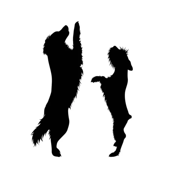 Vectorsilhouet Van Een Paar Honden Symbool Van Dierlijke Vrienden Witte — Stockvector