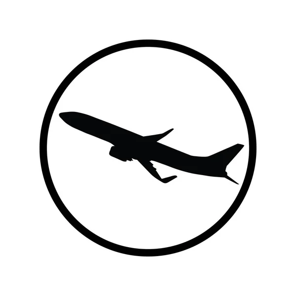 Vektorová Silueta Letadla Bílém Pozadí Symbol Cestování Letadlo Letadlo Transport — Stockový vektor