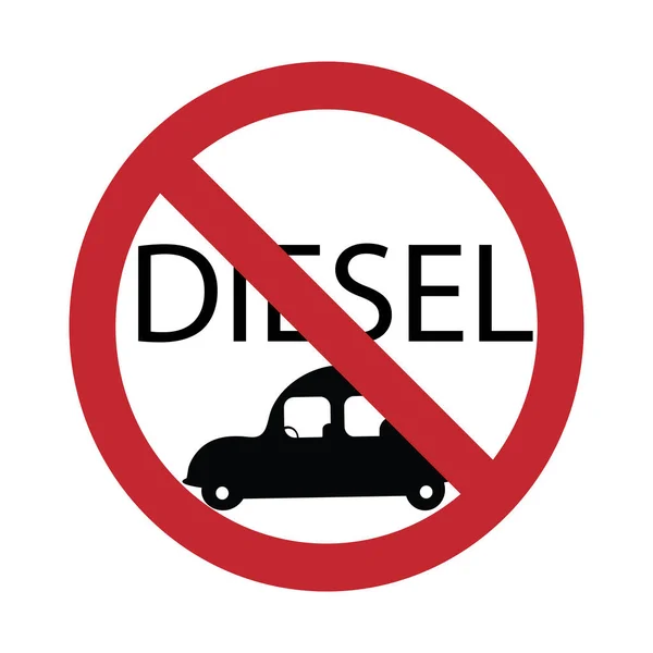 Silueta Vectorial Sin Marca Acceso Coches Diesel Sobre Fondo Blanco — Vector de stock