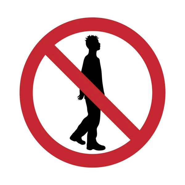 Vektor Silhuett Inget Inmatningsmärke Vit Bakgrund Symbol För Stopp Promenad — Stock vektor